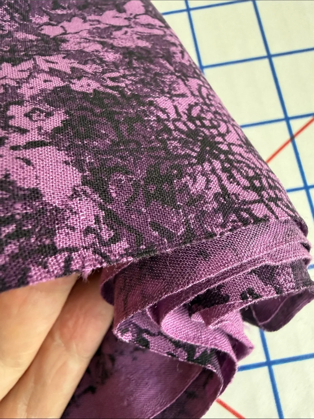 Vintage California Fashions Purple Floral Drapey Rayon-Like Fabric 3 Yds x 48